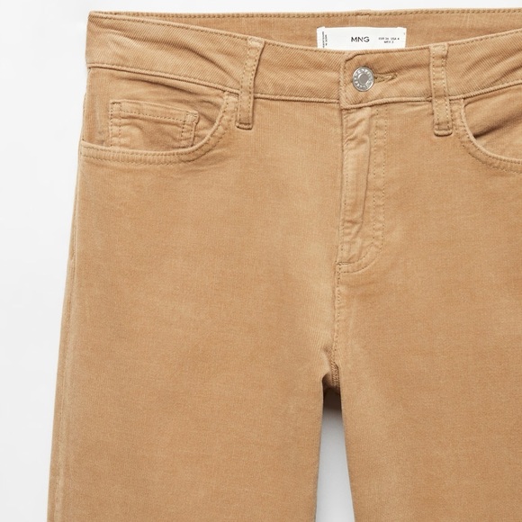 MANGO - Women’s Mid-Rise Corduroy Flared Trousers/ Pants - Tan - Size 1 - Picture 6 of 7